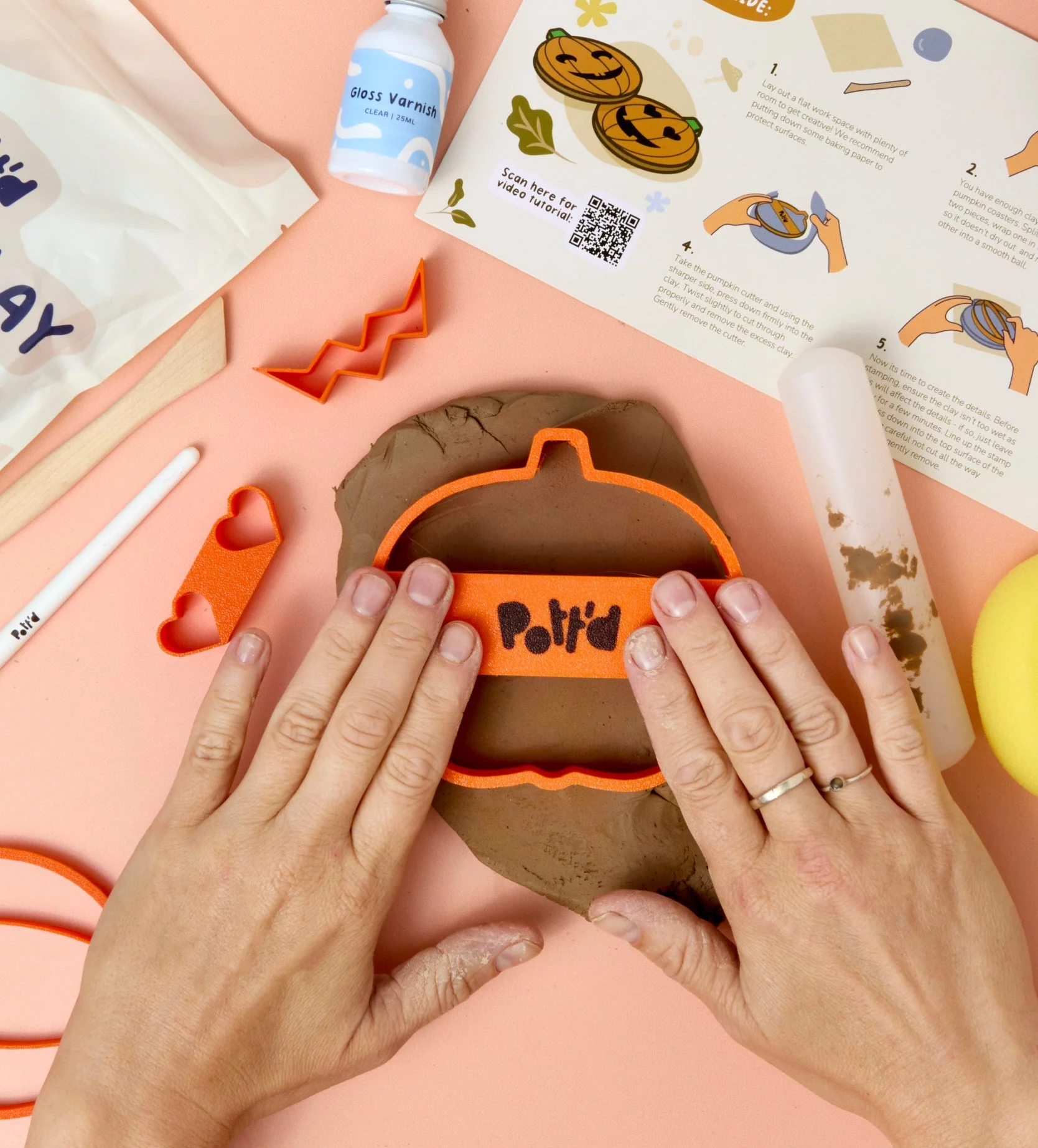 Pumpkin Coaster Clay Kit - Image 3